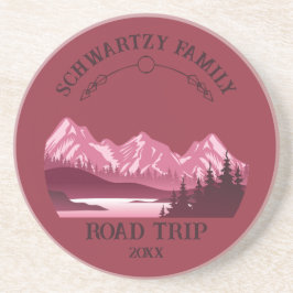 Mountain Sunset buitenmeer Retreat rood Zandsteen Onderzetter