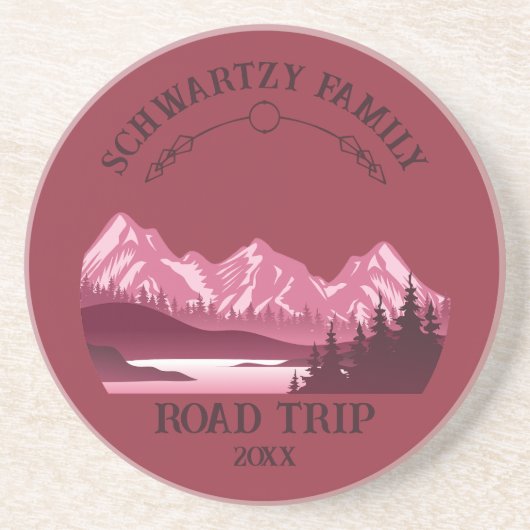  Mountain Sunset buitenmeer Retreat rood Zandsteen Onderzetter (Voorkant)