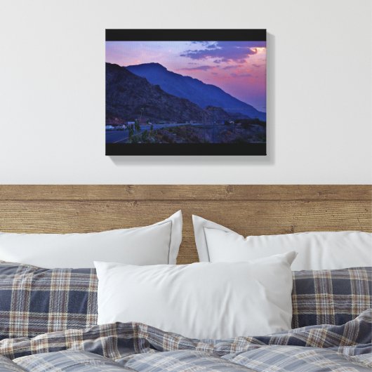 Mountain Sunset Canvas Afdruk (Insitu (Slaapkamer))