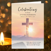 Mountain Sunset Cross Viering van het leven Begraf Programma