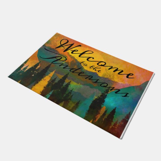 Mountain Sunset Deurmat (Schuin)