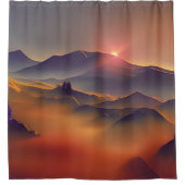 Mountain Sunset Douchegordijn (Voorkant)