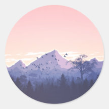 Mountain Sunset Envelope Seal Stickers