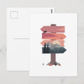 Mountain Sunset Exken Sign Post Briefkaart (Voorkant / Achterkant)