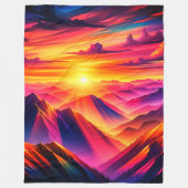 Mountain Sunset Fleece Deken (Voorkant)