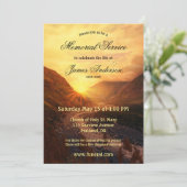 Mountain Sunset Funeral Memorial Service Kaart (Staand voorkant)
