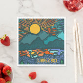 Mountain sunset gepersonaliseerde camping picknick servet (Insitu)