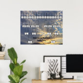 Mountain Sunset Golden Rays Foto Two Family Trees Poster (Thuiskantoor)