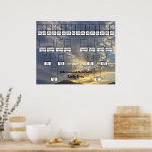 Mountain Sunset Golden Rays Foto Two Family Trees Poster (Keuken)