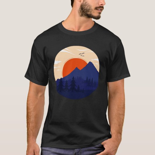 Mountain Sunset Graphic Adventure Outdoor Mountain T-shirt (Voorkant)