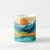  Mountain Sunset Lake Landscape Abstract Koffiemok (Center)