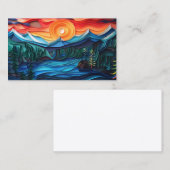  Mountain Sunset Lake Landscape Abstract Visitekaartje (Voorkant / Achterkant)