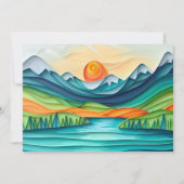 Mountain Sunset Lake Landscape Print of Digitaal Kaart (Voorkant)
