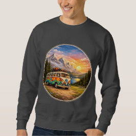 Mountain Sunset Lake Scene | Retro Hippie Van Life Trui