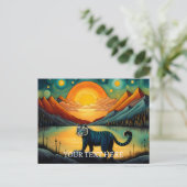 Mountain Sunset Lake Uitzicht Tijger Briefkaart (Staand voorkant)