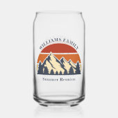 Mountain Sunset Log Cabin Aangepaste familiereünie Blikvorm Glas (Voorkant)