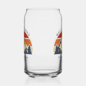 Mountain Sunset Log Cabin Aangepaste familiereünie Blikvorm Glas (Links)