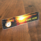 Mountain Sunset met jouw naam Naambordje (Zijkant)