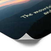 Mountain Sunset: Mtns die Muir Sjabloon bellen Poster (Hoek)