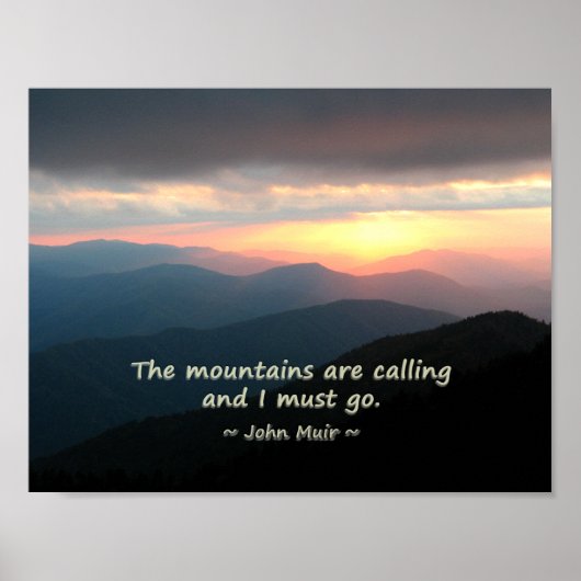 Mountain Sunset: Mtns die Muir Sjabloon bellen Poster (Voorkant)