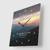 Mountain Sunset: Mtns die Muir Sjabloon bellen Vierkante Klok (Hoek)