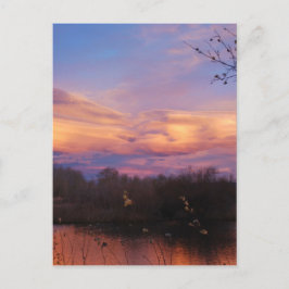 Mountain Sunset op Pond Briefkaart