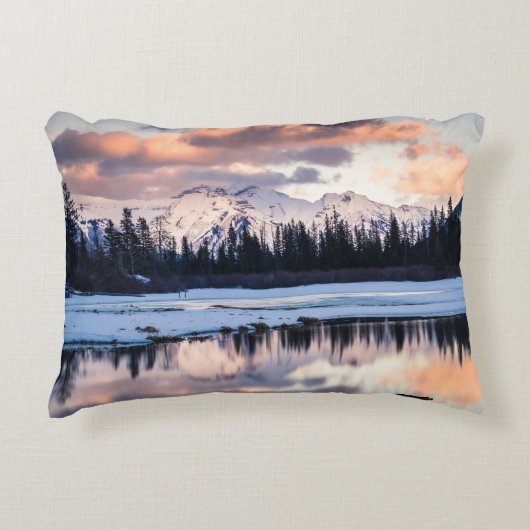 Mountain Sunset Pillow Accent Kussen (Voorkant)