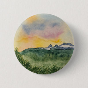 Mountain Sunset Pin Ronde Button 5,7 Cm