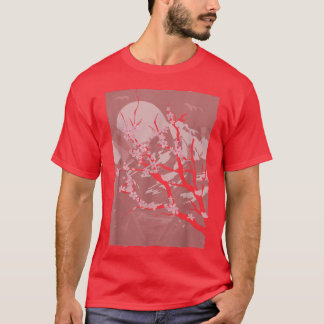 Mountain Sunset Pink Flower Japan Sakura Cherry Bl T-shirt