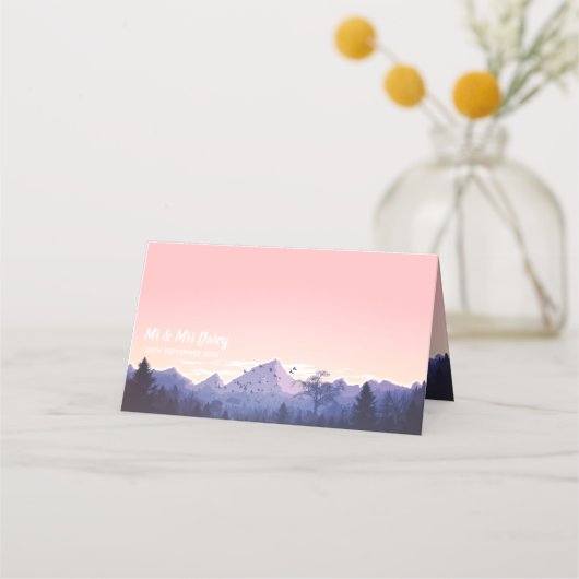 Mountain Sunset Place Card Plaatskaartje (Voorkant)