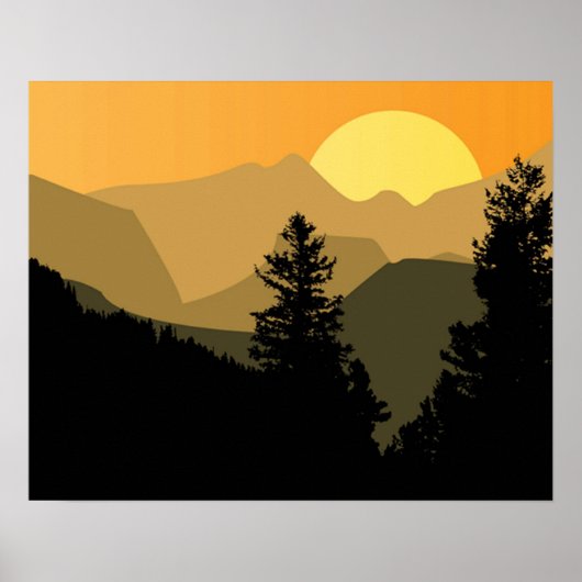 Mountain Sunset Poster (Voorkant)