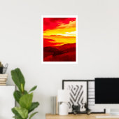 Mountain Sunset Poster (Thuiskantoor)