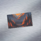 Mountain Sunset Reflection Fiery Orange Sky  Magnetisch Visitekaartje (Voorbeeld)