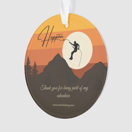 Mountain Sunset Rock Klimmen Dank u Ornament (voorkant)