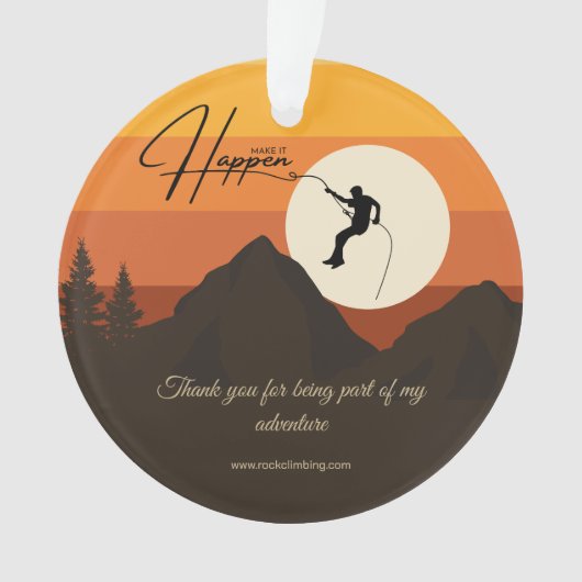 Mountain Sunset Rock Klimmen Dank u Ornament (voorkant)