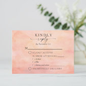 Mountain Sunset Rustic Waterverf Meal Choice RSVP Kaartje (Staand voorkant)