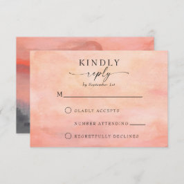 Mountain Sunset Rustic Waterverf RSVP-kaart RSVP Kaartje