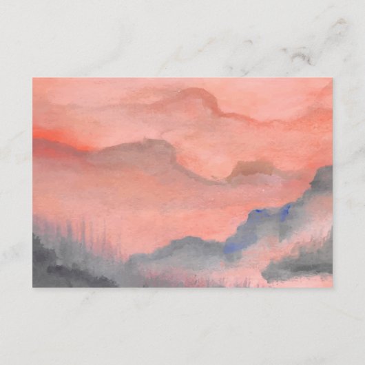 Mountain Sunset Rustieke bruiloft Details Informatiekaartje (Achterkant)