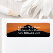 Mountain Sunset Silhouet Retouradres Etiket (Insitu)