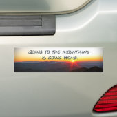 Mountain Sunset Star Shaped/John Muir quote Bumpersticker (Op auto)