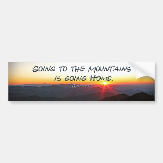 Mountain Sunset Star Shaped/John Muir quote Bumpersticker (Voorkant)