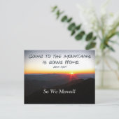 Mountain Sunset Star Shaped / Muir Adres CHG Aankondigingskaart (Staand voorkant)