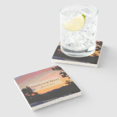 Mountain Sunset Stenen Onderzetter (Zijkant)