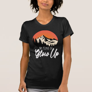 Mountain sunset t shirt voor wandelliefhebber