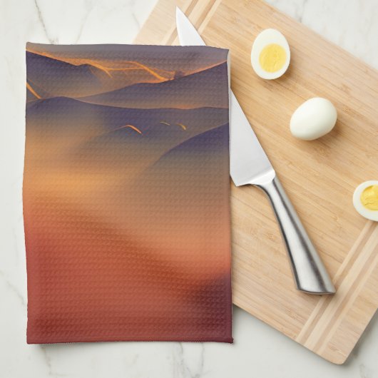 Mountain Sunset Theedoek (Quarter Fold)