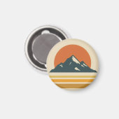 Mountain Sunset Vintage Magnet (Voorkant / Achterkant)
