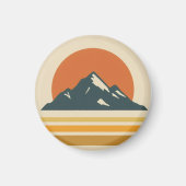 Mountain Sunset Vintage Magnet (Voorkant)