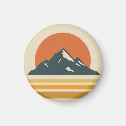 Mountain Sunset Vintage Magnet (Voorkant)