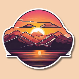 Mountain Sunset Waterdicht Sticker