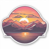 Mountain Sunset Waterdicht Sticker (Voorkant)